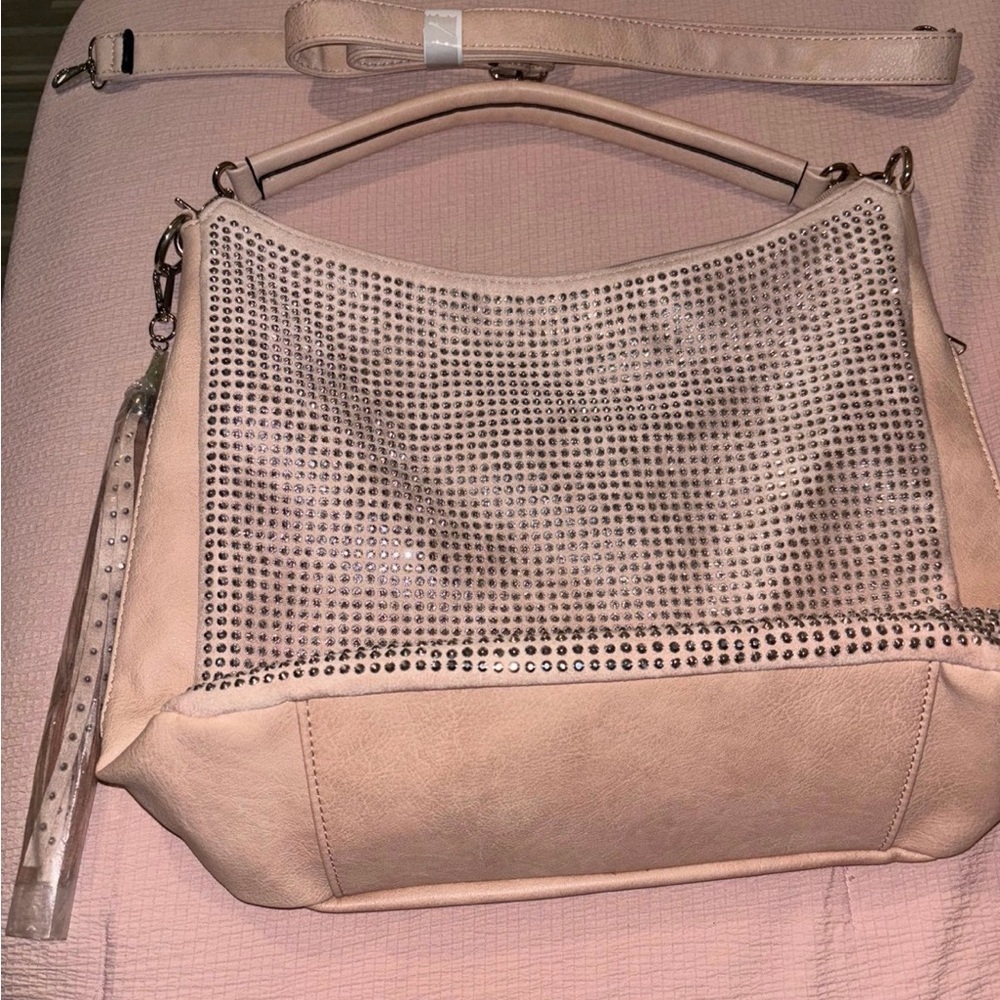 Elegant Pink Studded Handbag
